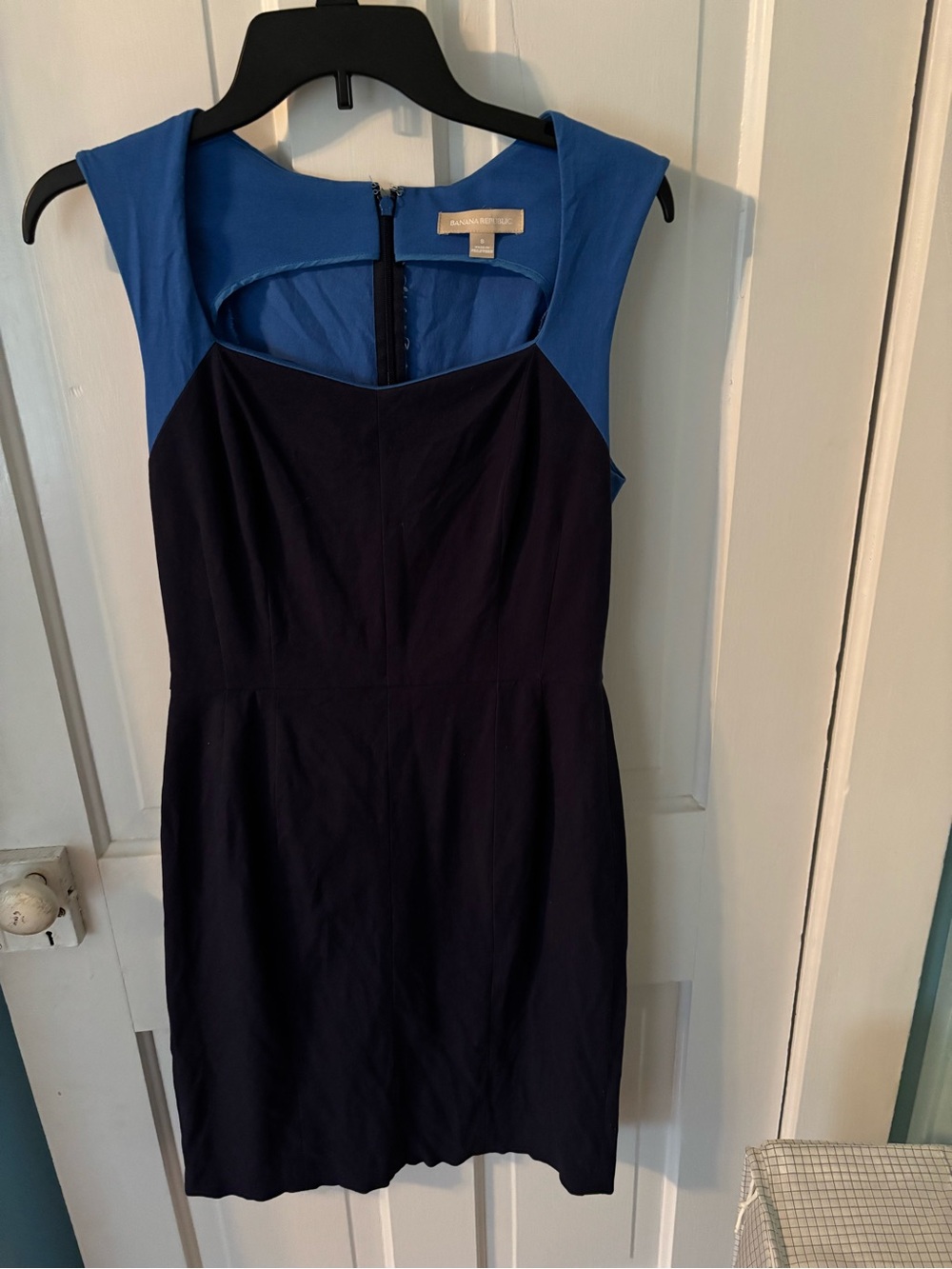 Banana Republic Navy and Royal Blue Colorblock Mini Dress